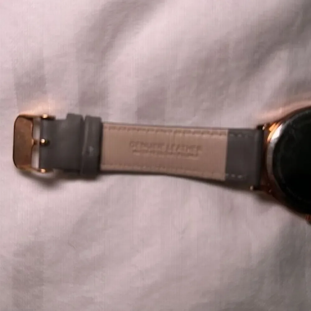 Monroe by Maestro women’s watch rose gold face with taupe genuine leather band‎